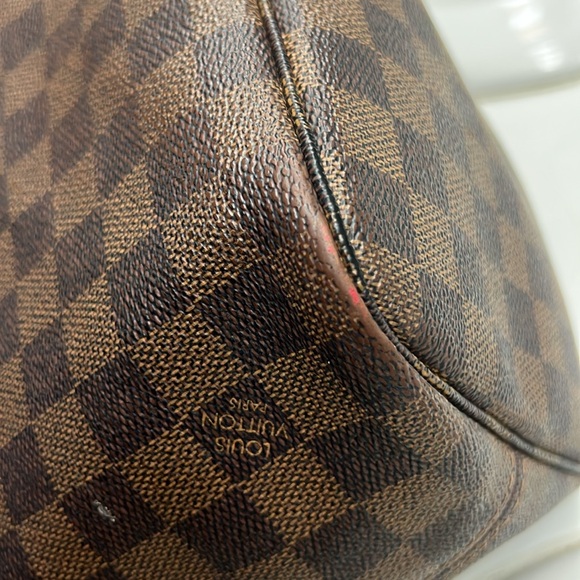 LV Louis Vuitton authentic Damier Ebene Neverfull MM N51105 Tote Bag, Brown. - Picture 15 of 15